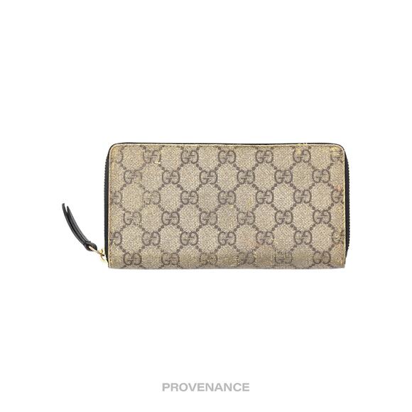 🔴 Gucci Zip Long Wallet - GG Supreme Black